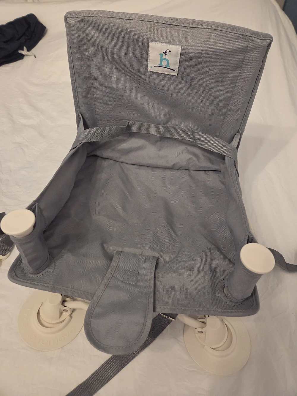 Baby Portable Travel Booster Seat - Gray with Cream Tray